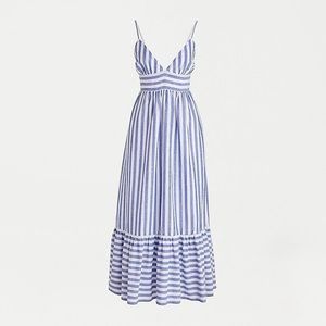NWT J Crew V Neck Striped Midi Dress